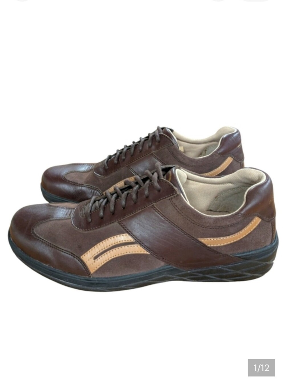 Rockport Brown Leather and Suede Casual Oxford Shoes Size 11.5